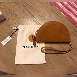 MANDRN Tan Leather wallet Wristlet